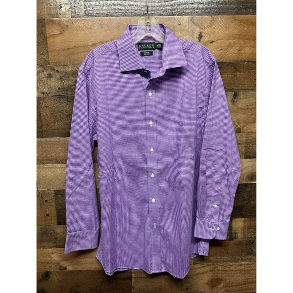 Lauren Ralph Lauren Slim Fit Non-Iron Men's Long Sleeve Button Up‎ Size 16 - Picture 1 of 3